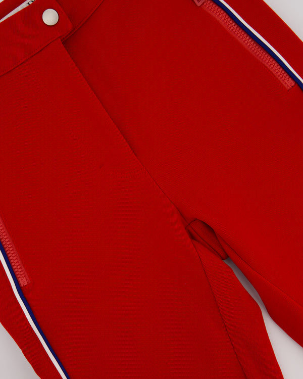 Christian Dior Red Ski Trousers with White Stripe and Logo Detail Size FR 36 (UK 8)