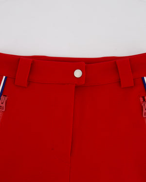 Christian Dior Red Ski Trousers with White Stripe and Logo Detail Size FR 36 (UK 8)