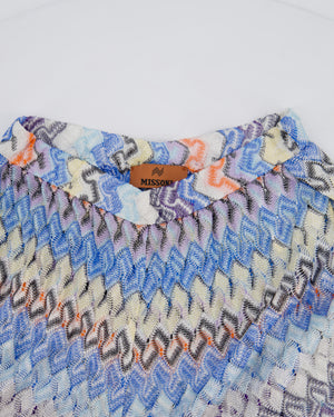 Missoni Blue, Orange, Yellow, and Black Chevron Trousers with Side Slit Size IT 40 (UK 8)