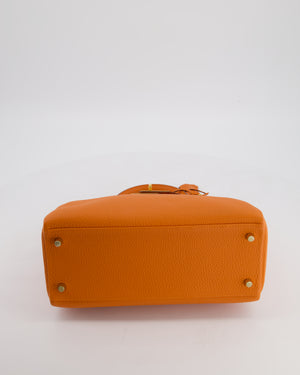 Hermès Kelly Bag 28cm Retourne in Orange Togo Leather with God Hardware