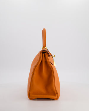 Hermès Kelly Bag 28cm Retourne in Orange Togo Leather with God Hardware