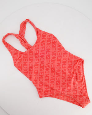 Fendi Pink One-Piece Swimsuit with Crossed Shoulder Straps and Matching Pouch Size IT 40 (UK 8)