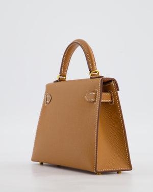 Hermès Mini Kelly II 20 Bag in Gold Epsom Leather with Gold Hardware