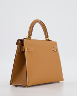 Hermès Mini Kelly II 20 Bag in Gold Epsom Leather with Gold Hardware