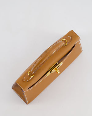 Hermès Mini Kelly II 20 Bag in Gold Epsom Leather with Gold Hardware