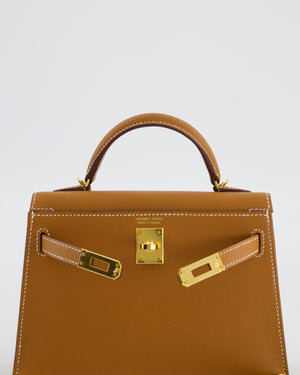 Hermès Mini Kelly II 20 Bag in Gold Epsom Leather with Gold Hardware
