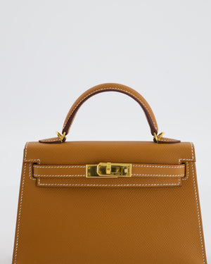 Hermès Mini Kelly II 20 Bag in Gold Epsom Leather with Gold Hardware