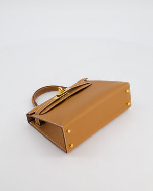 Hermès Mini Kelly II 20 Bag in Gold Epsom Leather with Gold Hardware
