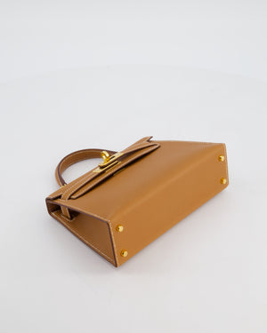 Hermès Mini Kelly II 20 Bag in Gold Epsom Leather with Gold Hardware