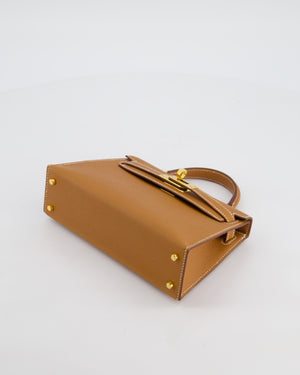 Hermès Mini Kelly II 20 Bag in Gold Epsom Leather with Gold Hardware