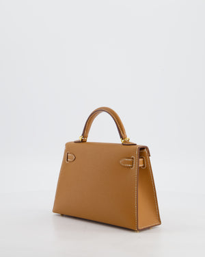 Hermès Mini Kelly II 20 Bag in Gold Epsom Leather with Gold Hardware