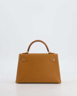 Hermès Mini Kelly II 20 Bag in Gold Epsom Leather with Gold Hardware