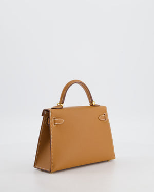 Hermès Mini Kelly II 20 Bag in Gold Epsom Leather with Gold Hardware