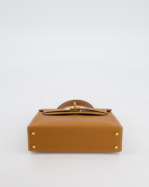 Hermès Mini Kelly II 20 Bag in Gold Epsom Leather with Gold Hardware