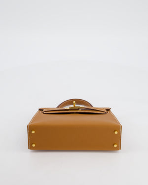 Hermès Mini Kelly II 20 Bag in Gold Epsom Leather with Gold Hardware