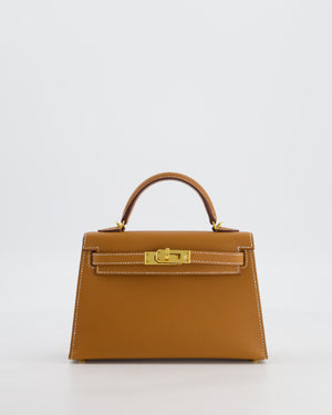 Hermès Mini Kelly II 20 Bag in Gold Epsom Leather with Gold Hardware