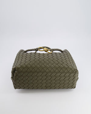Bottega Veneta Medium Andiamo Bag in Khaki Intrecciato Leather with Gold Hardware RRP £4,250