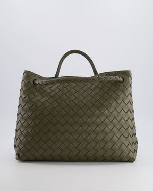 Bottega Veneta Medium Andiamo Bag in Khaki Intrecciato Leather with Gold Hardware RRP £4,250
