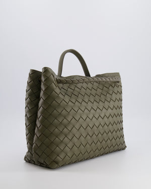 Bottega Veneta Medium Andiamo Bag in Khaki Intrecciato Leather with Gold Hardware RRP £4,250