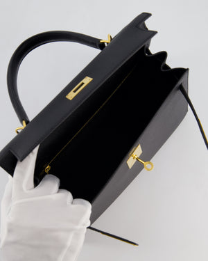 *HOT* Hermès Kelly 28 Sellier Bag in Noir Epsom Leather with Gold Hardware