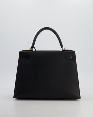*HOT* Hermès Kelly 28 Sellier Bag in Noir Epsom Leather with Gold Hardware