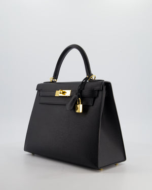 *HOT* Hermès Kelly 28 Sellier Bag in Noir Epsom Leather with Gold Hardware