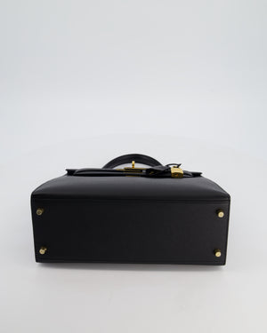 *HOT* Hermès Kelly 28 Sellier Bag in Noir Epsom Leather with Gold Hardware