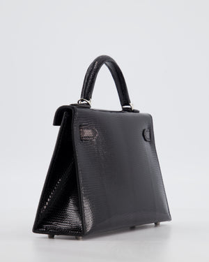 *SUPER RARE* Hermès Mini Kelly II 20 Bag in Noir Lizard Leather with Palladium Hardware