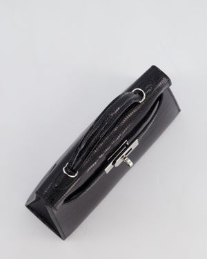 *SUPER RARE* Hermès Mini Kelly II 20 Bag in Noir Lizard Leather with Palladium Hardware