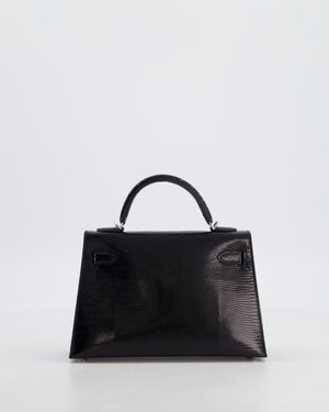 *SUPER RARE* Hermès Mini Kelly II 20 Bag in Noir Lizard Leather with Palladium Hardware