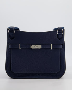 Hermès Jypsiere 28 Bag in Bleu Agate Clemence Leather with Palladium Hardware