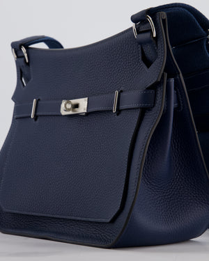 Hermès Jypsiere 28 Bag in Bleu Agate Clemence Leather with Palladium Hardware
