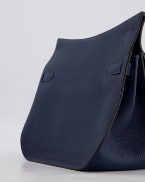 Hermès Jypsiere 28 Bag in Bleu Agate Clemence Leather with Palladium Hardware