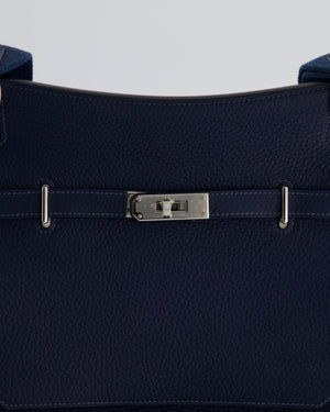 Hermès Jypsiere 28 Bag in Bleu Agate Clemence Leather with Palladium Hardware