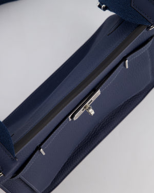 Hermès Jypsiere 28 Bag in Bleu Agate Clemence Leather with Palladium Hardware