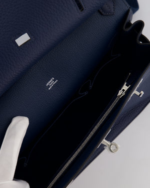 Hermès Jypsiere 28 Bag in Bleu Agate Clemence Leather with Palladium Hardware