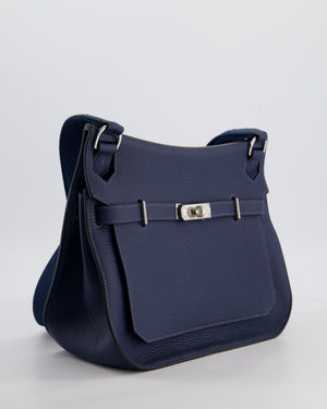 Hermès Jypsiere 28 Bag in Bleu Agate Clemence Leather with Palladium Hardware