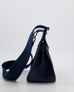 Hermès Jypsiere 28 Bag in Bleu Agate Clemence Leather with Palladium Hardware