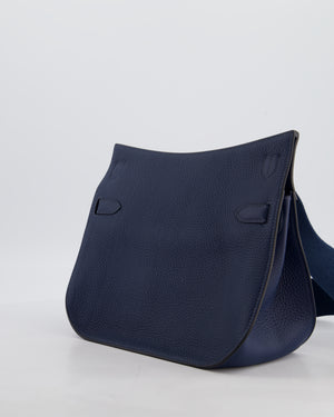 Hermès Jypsiere 28 Bag in Bleu Agate Clemence Leather with Palladium Hardware