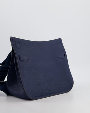 Hermès Jypsiere 28 Bag in Bleu Agate Clemence Leather with Palladium Hardware