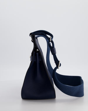 Hermès Jypsiere 28 Bag in Bleu Agate Clemence Leather with Palladium Hardware