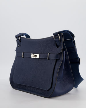 Hermès Jypsiere 28 Bag in Bleu Agate Clemence Leather with Palladium Hardware