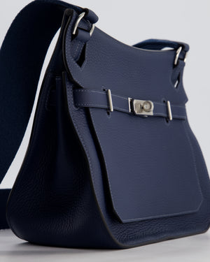 Hermès Jypsiere 28 Bag in Bleu Agate Clemence Leather with Palladium Hardware