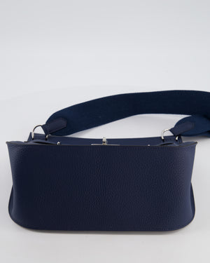 Hermès Jypsiere 28 Bag in Bleu Agate Clemence Leather with Palladium Hardware