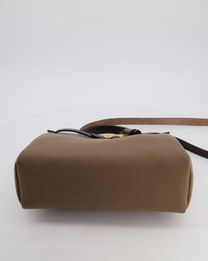 Hermès Herbag 31 Zip Bag in Etoupe Toile Canvas, Fauve Vache Hunter Leather with Gold Hardware
