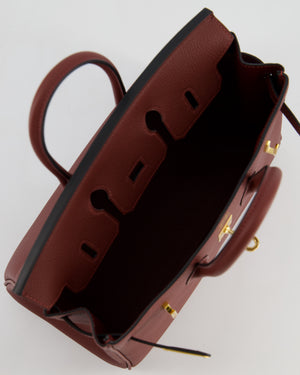 *HOT* Hermès Birkin 25 Retourne Bag in Rouge H Togo Leather with Gold Hardware