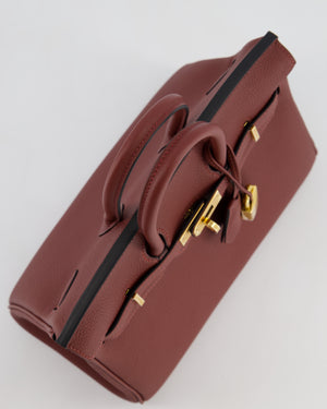 *HOT* Hermès Birkin 25 Retourne Bag in Rouge H Togo Leather with Gold Hardware