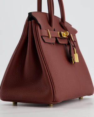 *HOT* Hermès Birkin 25 Retourne Bag in Rouge H Togo Leather with Gold Hardware