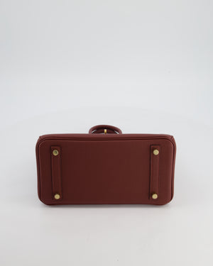 *HOT* Hermès Birkin 25 Retourne Bag in Rouge H Togo Leather with Gold Hardware