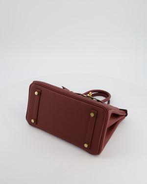*HOT* Hermès Birkin 25 Retourne Bag in Rouge H Togo Leather with Gold Hardware